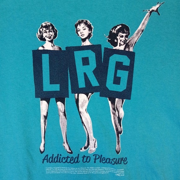 LRG Shirt Mens 3XL Teal Addicted to Pleasure Graphic Streetwear Premium Fit Tee - Picture 2 of 9
